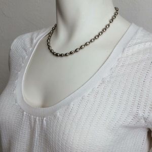 Pure Jill light weight loose puma cotton knit in winter white